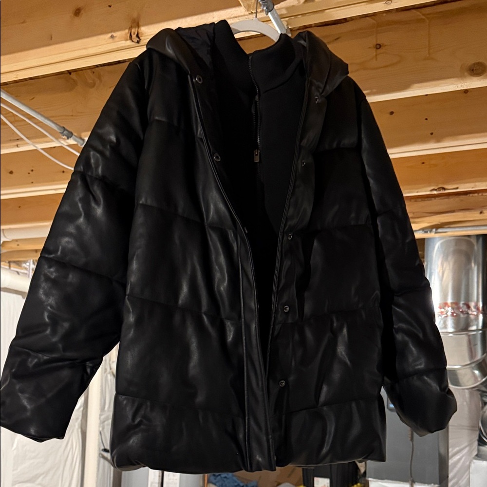 Black Puffer Jacket with Hood
